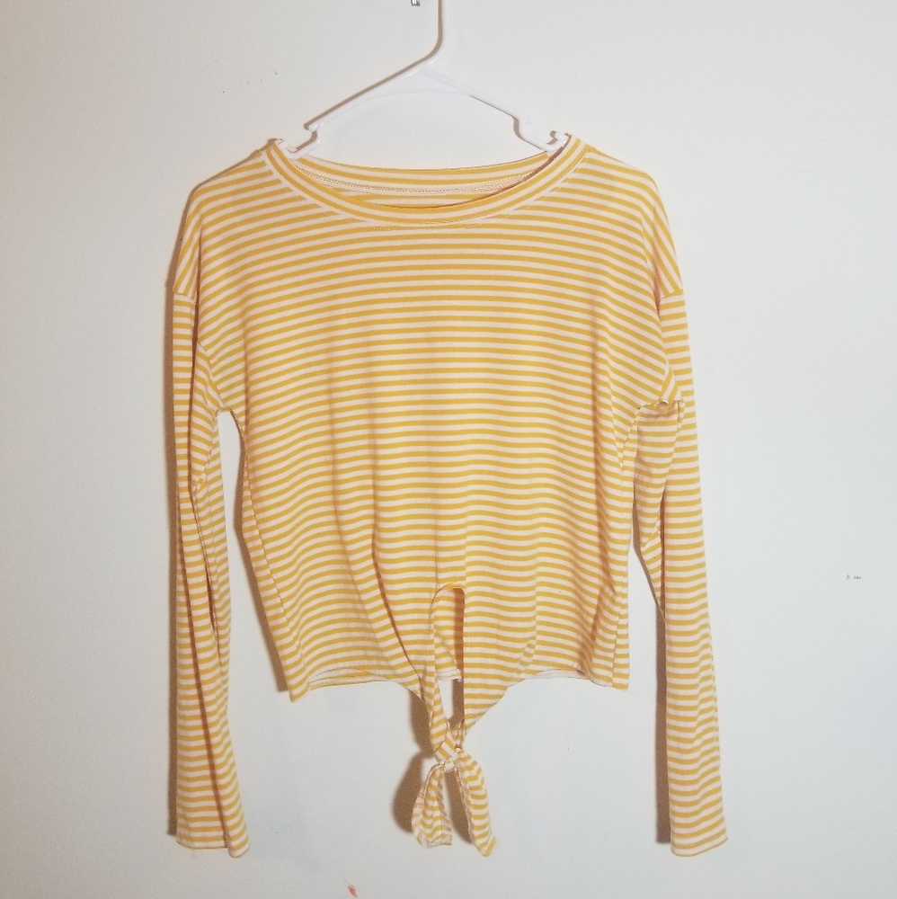 Yellow Long Sleeve Crop top 14